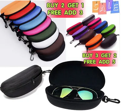 Portable Large Zipper Eye Glasses Sunglasses Hard Case Box Protector Hold Gift U • £3.95