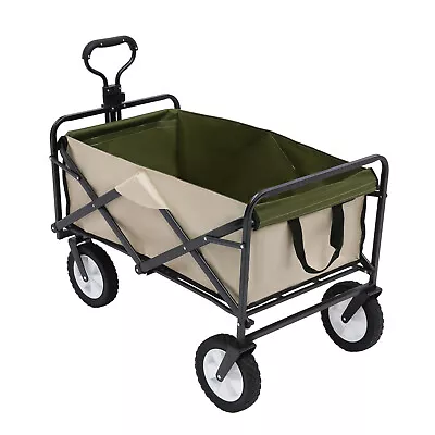 Collapsible Folding Wagon Cart 220LBS Heavy Duty Garden Cart For Camping Fishing • $67