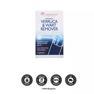Carnation Verruca & Wart Remover Freeze Spray 12 Applications FREE POSTAGE • £12.99