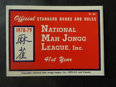 1978-79 National Mah Jongg League Rules Game Card • $16.95