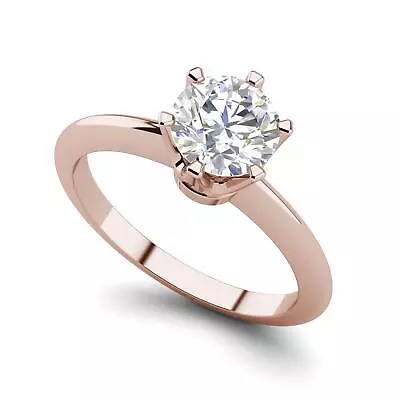 6 Prong Solitaire 0.5 Carat VS2/H Round Cut Diamond Engagement Ring Treated • $1089