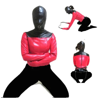 $29.76 • Buy Armbinder Roleplay Restraint Headgear Leather Straight Jacket Halloween Costume
