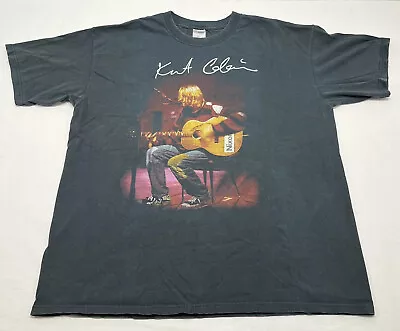 Vintage 90s Kurt Cobain Signature T-Shirt Acoustic Unplugged Nirvana Rare Sz XL • $299.40