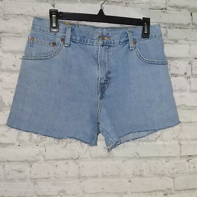 Levis Womens Cut Off Shorts 8 Blue Jean High Waisted Light Wash • $22