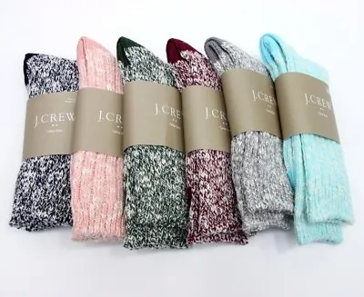 J Crew Womens & Mens Camp Socks One Size Cotton Blend SIX Colors Warm Winter  • $14.99