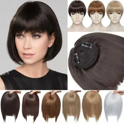 $10.30 • Buy US Brown Topper Hair Clip In One Piece Hair Extensions With Bangs As Human Short