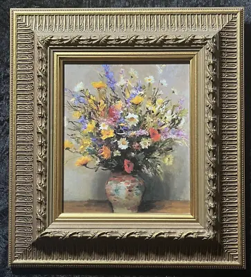 Floral Still Life Textured Print “Bouquets” Marcel Dyf. Ornate Frame 36 X 40 Cm • $47.29