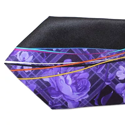 100% New VITALIANO PANCALDI Tie PURPLE FLORAL & Swirl 230592 • $134.80