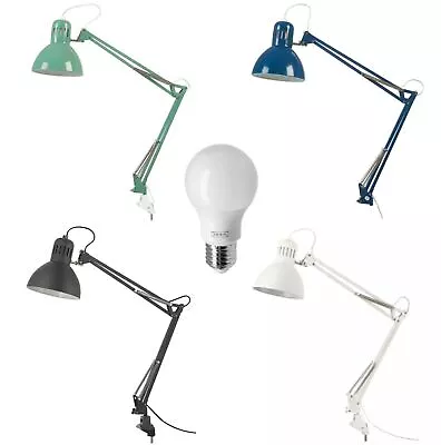 NEW IKEA TERTIAL Work Lamp Adjustable Arm Table Lighter Desk Study With Bulb. • £23.39