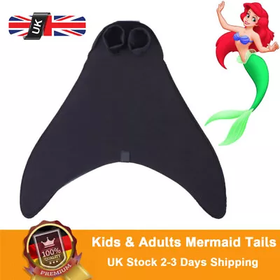 Girls Kids Mermaid Tail Swimming Costume Swimmable Dive Monofin Training Flipper • £10.82