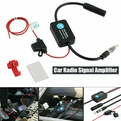 Car FM & AM Radio Antenna Signal Amplifier Aerial Signal Amp Booster 12V ANT-208 • £7.22