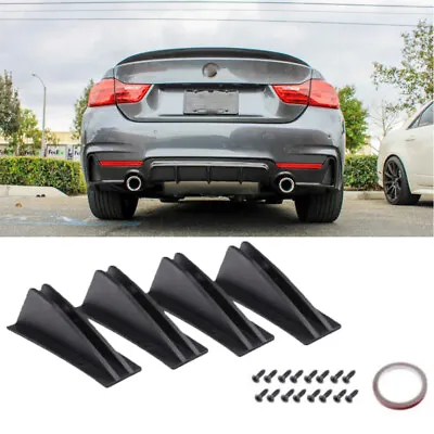 Car Rear Bumper Lip Diffuser Spoiler Splitter 4Shark Fin For E36 E46 E90 E92 E93 • $19.21