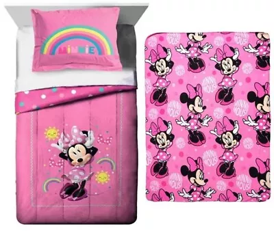 Minnie Mouse Kids Bed Set: Comforter Sham & Throw W2154961389-W1557093634 • $73.95