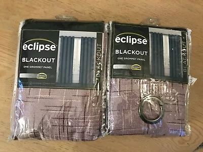 Eclipse Curtains Blackout One Grommet Panel New! 50X84 Thermaweave Lot Of 2 • $10.92