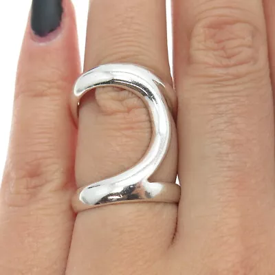 ANKA 925 Sterling Silver Vintage Modernist Ring Size 6.75 • $69.99