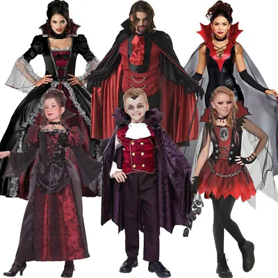 Womens Mens Kids Vampire Dracula Count Halloween Fancy Dress Costume • £19.99