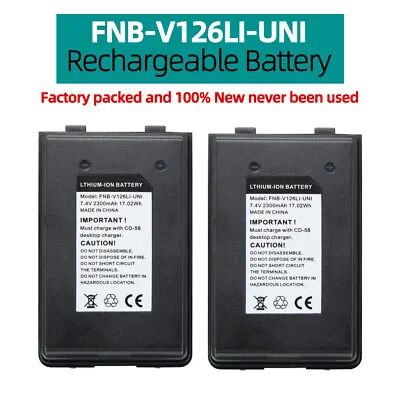 2PC 2300mAh FNB-V126LI-UNI Li-ion Battery For Vertex VX-180 VX-414 VX-160 VX-424 • $38.99