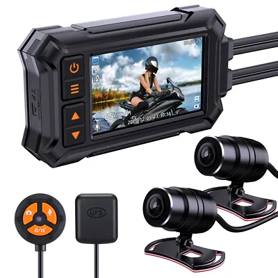 BlueSkySea 64GB Motorcycle Dash Camera 1080P Front & Rear Video Dashcam WiFi GPS • $167.99