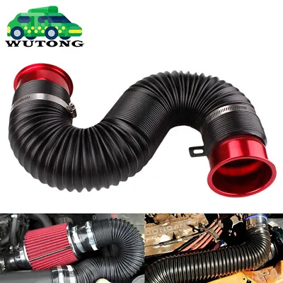 Universal 3  Car Cold Air Intake Pipe Flexible Inlet Hose Adjustable Duct Tube • $20.95