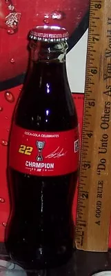  Coca Cola Celebrates #22 Joey Logano 2018 Monster Energy Champ 8oz Glass Bottle • $14