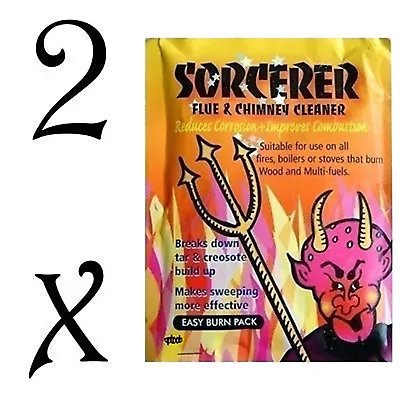 2 X SORCERER Flue & Chimney Cleaner - Open Fires & Wood Burning Stoves & Boilers • £7.85