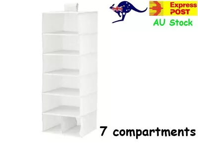 IKEA STU Hanging Storage Organiser Shoes Clothes Rack 7 Compartments Wardrobe • $34.99