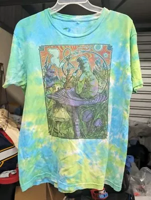 Vintage 2008 LIQUID BLUE ALICE IN WONDERLAND Tie Dye T-shirt L Large Hookah • $29.99