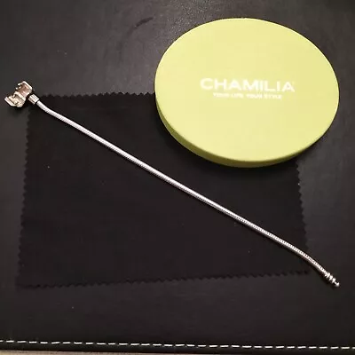 Chamilia 925 Sterling Silver Charm Bracelet 19 Cm Boxed. Snake Chain Design • £20