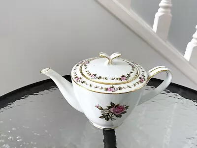 Vintage Noritake RC Japan Teapot Pink Floral Rose & Green Leaves Gold Rim 4 Cup • $49.99