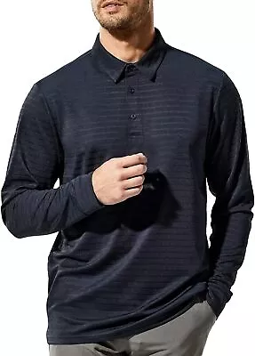 MIER Men's Quick Dry Polo Shirts Long Sleeve Polyester Casual Golf Shirts Soft C • $62.43