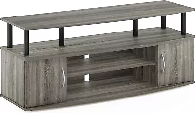 Large Entertainment Stand For TV Up To 55 Inch French Oak Grey/Black • $109.99