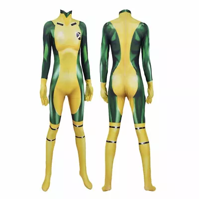 X-men Rogue Jumpsuit Cosplay Costume Suit Halloween Adult Women Bodysuit Cos Set • $79.33