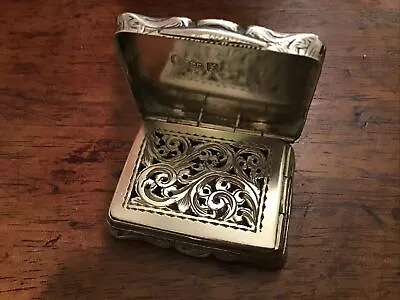 £225 • Buy Sterling Silver Vinaigrette Box Vintage Early Victorian By Edward Smith