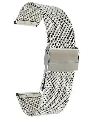 Bandini Stainless Steel Mesh Watch Band Strap Thick Metal - 18mm 20mm 22mm 24mm • $18.95