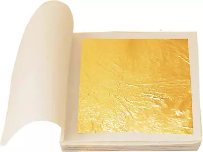 10Pcs Edible Gold Leaf24K Gold Leaf Sheets For Cakes Drinks Decoration Side : • £7.94