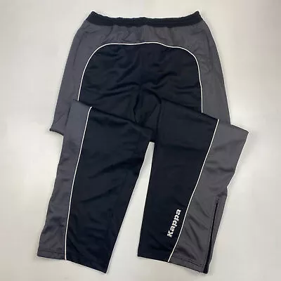 Kappa Black / Grey Long Leg Track Bottoms  Size XL • £21.95