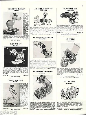 1956 ADVERT Wilkening Mr Wiggle's Cowboy Frog Cata Puller Alladin Dudley Duck • $8.50