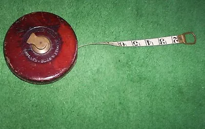 £25 • Buy John Rabone & Sons Birmingham  Vintage Rigida 66’ Cloth Tape Measure Leather