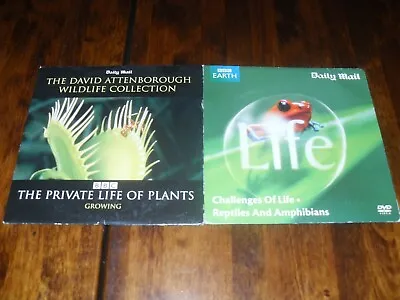 PRIVATE LIVES OF PLANTS (GROWING) & LIFE (REPTILES AMPHIBIANS) - 2 X PROMO DVDs • £0.99