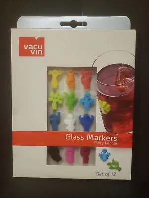 $11.12 • Buy Vacu Vin Party People Wine Drinking Glass Markers - Set Of 12 Silicone Figures