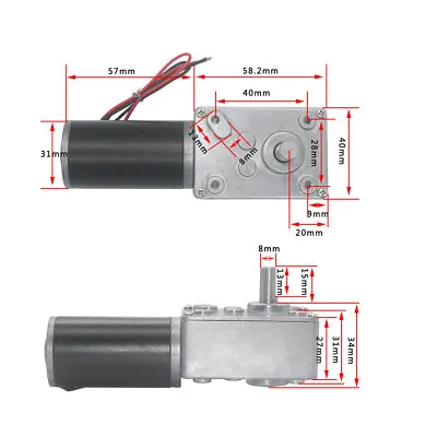 Speed Reduce Electric Motor Reversible Worm Gear Motor 8mm Shaft 100RPM • $24.25