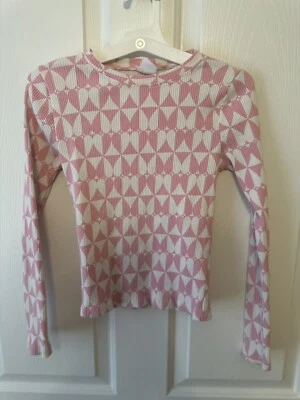 $6.99 • Buy Zara Girls Pink And White Turtleneck Light Top Size 13-14