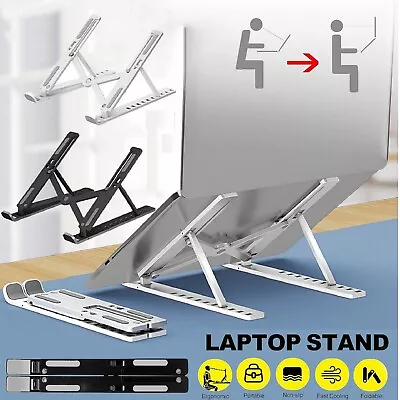 Ergonomic Portable Adjustable Laptop Stand Foldable Desktop Tripod Tray Holder • $18.99