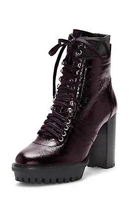 Vince Camuto Ermania Warm Dark Red Block Heel High Heel Lace Up Platform Boots • $29.95