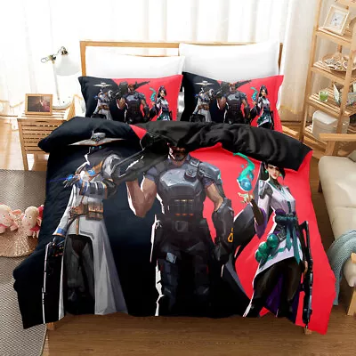 3D Game Valorant Gaming Duvet Quilt Cover Pillowcases Bedding Set 140x210cm New • $76.48