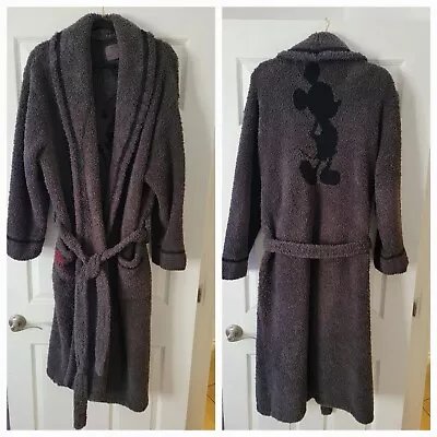 Barefoot Dreams Mickey Mouse Plush Robe Womens Sz 2 Cozychic Gray • $80