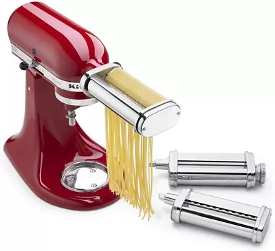 KITCHENAID 3-Piece Pasta Roller & Cutter Set*Fettuccine Spaghetti*KSMPRA • $179.99