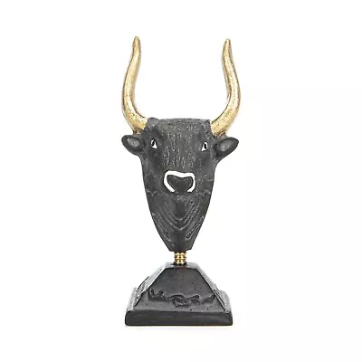 Minoan Minotaur Ancient Greek Mythology Head Bull Statue Ceramic Black Gold  6.3 • $43.16