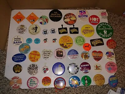 50 Vintage 70s/80s/90s Metal Pinback Pinback Button PinsButtonsPinbacks • $25