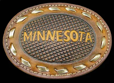 Minnesota Leather Handcrafted Vintage Belt Buckle • $24.50